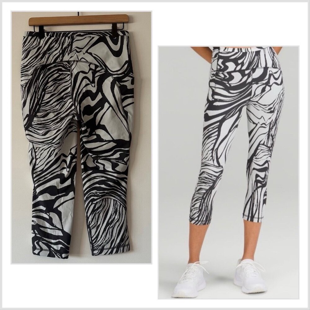 Lululemon Swift Speed HR Crop 21" Jacquard Leggings Women’s Size 10 Sporty Gym - Picture 2 of 16